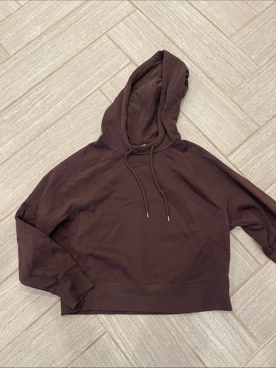 Universal Thread Sweaters - Women's Cropped Hooded Sweatshirt - Chocolate Brown